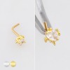 HEART CROSS STAKE 316L SURGICAL STEEL L-SHAPE NOSE RING HEART CROSS STAKE 316L SURGICAL STEEL L-SHAPE NOSE RING